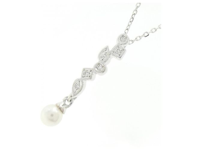Collana Pellrita Mikimoto in oro bianco Au750 con perle Akoya e diamanti Argento - vista 3