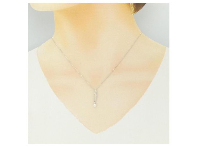 Collana Pellrita Mikimoto in oro bianco Au750 con perle Akoya e diamanti Argento - vista 6