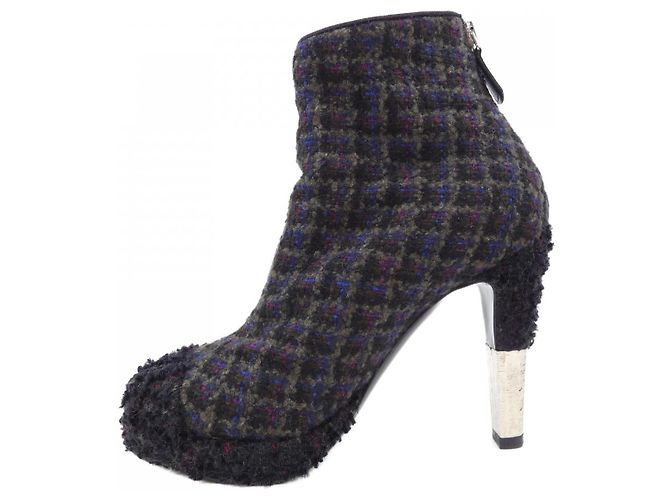 Timeless Botas Chanel G27463 Castaño Negro Azul - vista 2