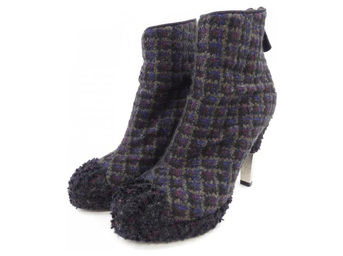 Timeless Botas Chanel G27463 Castaño Negro Azul - vista 3