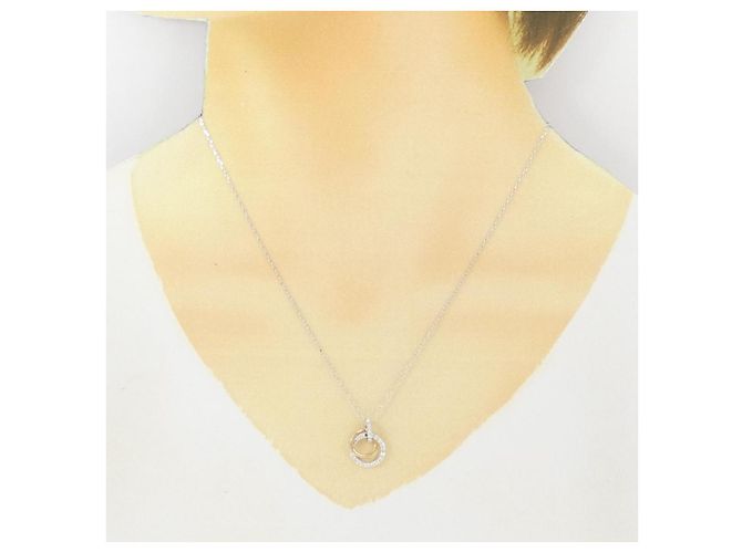 Autre Marque Collana in oro bianco Au750 e oro rosa Au750 con diamanti Argento - vista 6
