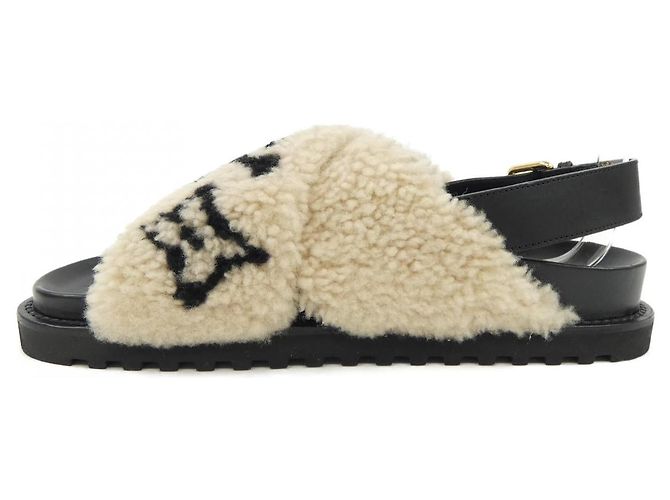 Sandali in shearling della linea Paseo Louis Vuitton Nero Beige - vista 2