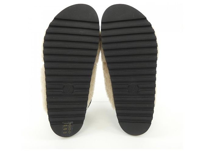 Sandali in shearling della linea Paseo Louis Vuitton Nero Beige - vista 4