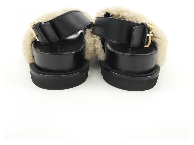 Sandali in shearling della linea Paseo Louis Vuitton Nero Beige - vista 5
