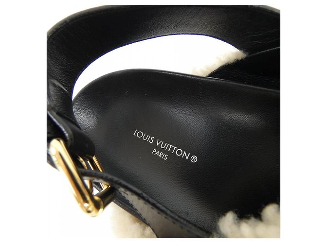 Sandali in shearling della linea Paseo Louis Vuitton Nero Beige - vista 6