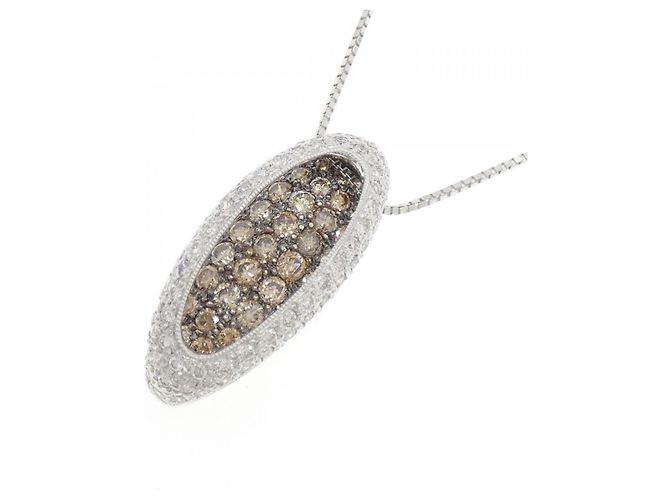 Autre Marque Collana in oro bianco Au750 e oro nero con diamanti Argento - vista 3