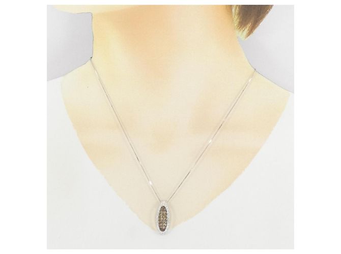Autre Marque Collana in oro bianco Au750 e oro nero con diamanti Argento - vista 6