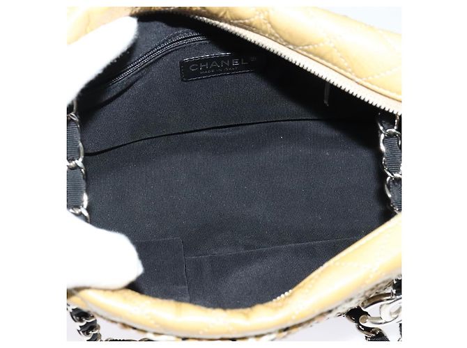 Bolso Camera Chanel Woven Stitch Patent Small Beige - vista 6