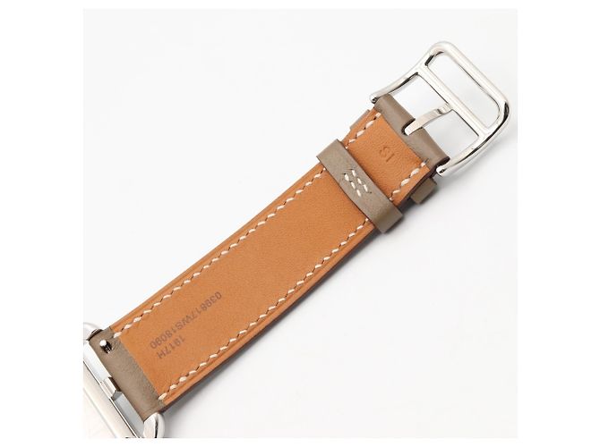 Hermès Hermes Cape Cod Date Uhr, Edelstahl, Lederarmband, Herren, Silberfarben, . - Ansicht 13