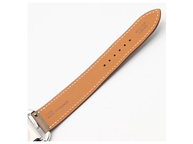 Hermès Hermes Cape Cod Date Uhr, Edelstahl, Lederarmband, Herren, Silberfarben, . - Ansicht 14