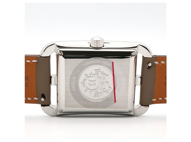 Hermès Hermes Cape Cod Date Uhr, Edelstahl, Lederarmband, Herren, Silberfarben, . - Ansicht 6