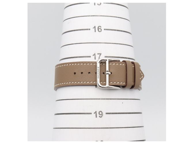 Hermès Hermes Cape Cod Date Uhr, Edelstahl, Lederarmband, Herren, Silberfarben, . - Ansicht 8