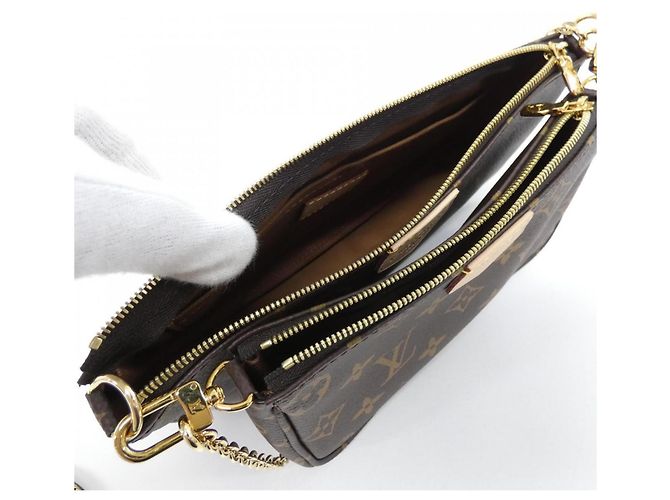 Bolsa de Ombro Louis Vuitton Monogram Multi Pochette Accessoires Caqui - vista 6