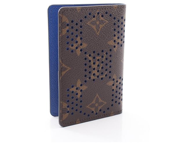 Louis Vuitton Organizer de Poche Monogram Grid Tarjetero/Portatarjetas Accesorio Mujer Marrón/Azul - vista 2