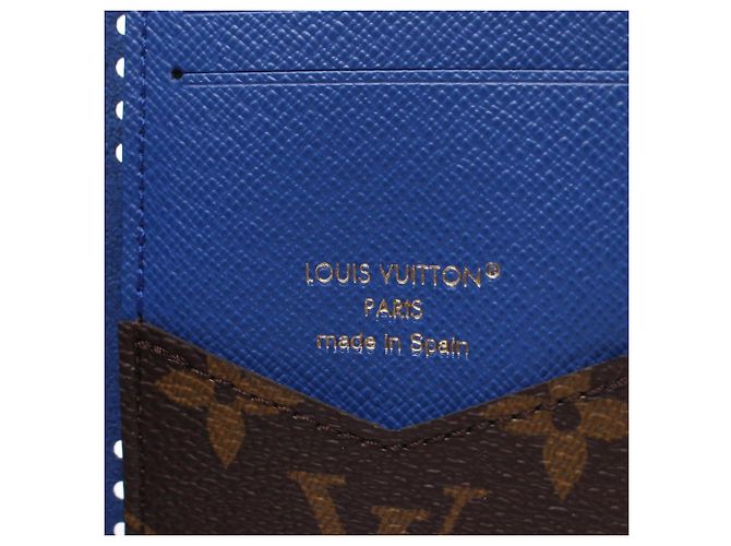 Louis Vuitton Organizer de Poche Monogram Grid Tarjetero/Portatarjetas Accesorio Mujer Marrón/Azul - vista 4