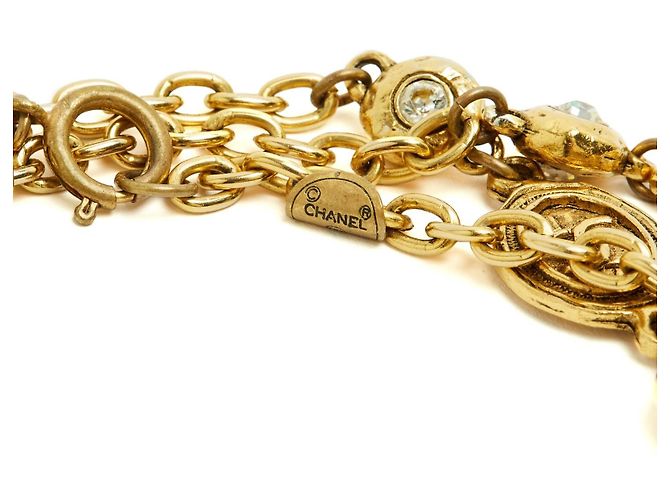 Chanel circa 1990 Collier Sautoir Ceinture Haute Couture CC String Necklace Belt D'oro - vista 4