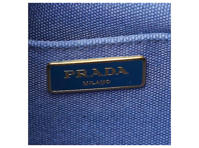 Mini borsa a mano Prada Canapa Blu - vista 9