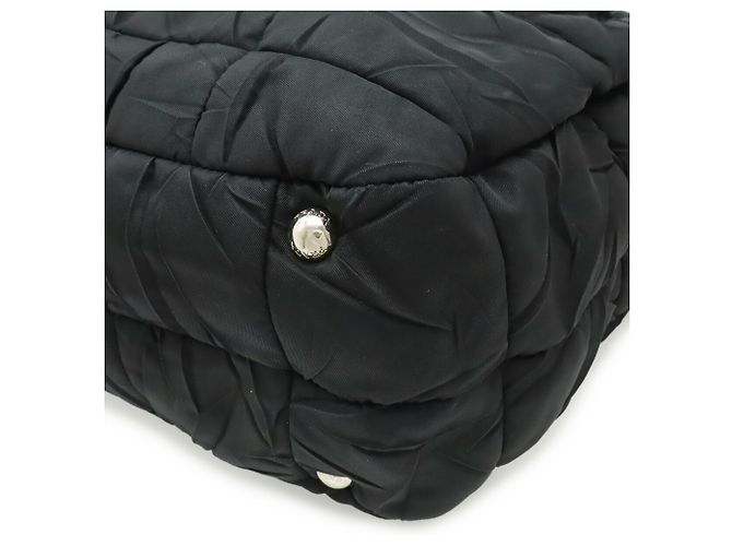 Borsa Tote a tracolla in nylon e pelle Prada Nero - vista 4