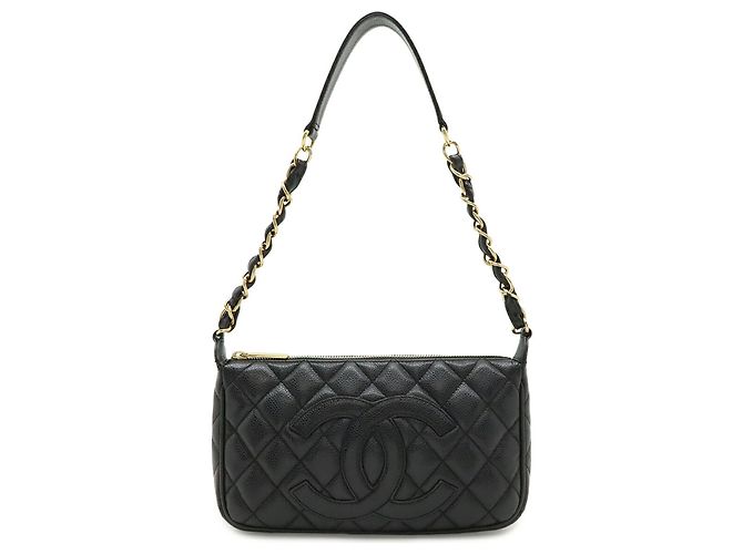 Borsa a Spalla Chanel Matelassé Coco Mark Chain Nero - vista 2