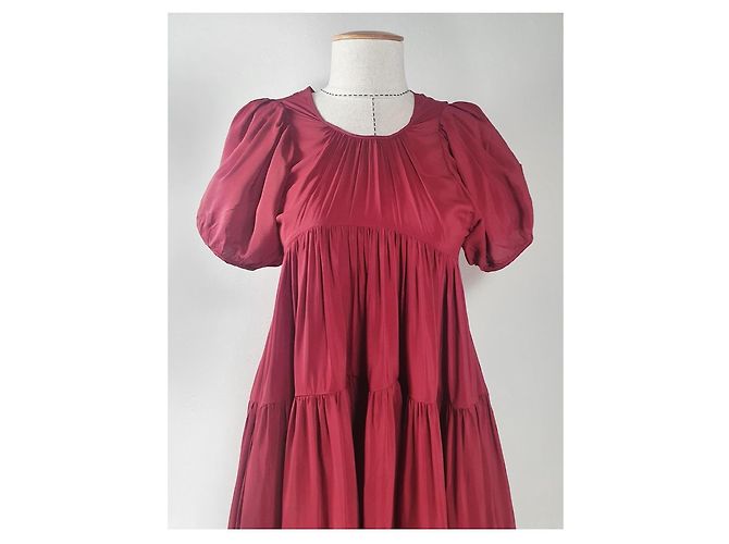 Autre Marque Cecilie Bahnsen Esme Stufen-Midikleid - Rot - Ansicht 2