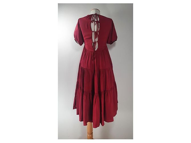 Autre Marque Cecilie Bahnsen Esme Stufen-Midikleid - Rot - Ansicht 5
