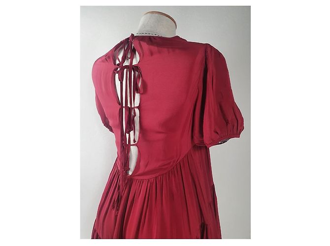 Autre Marque Cecilie Bahnsen Esme Stufen-Midikleid - Rot - Ansicht 6