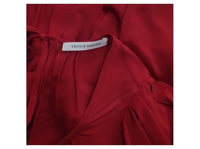 Autre Marque Cecilie Bahnsen Esme Stufen-Midikleid - Rot - Ansicht 7