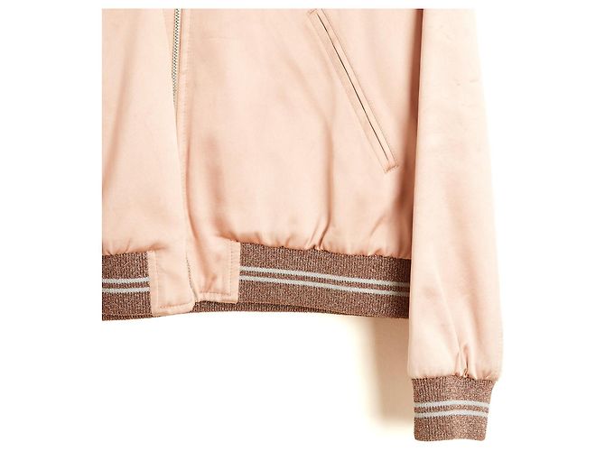 Saint Laurent Rosa Bestickte Bomberjacke Love Pink Metallisch - Ansicht 2