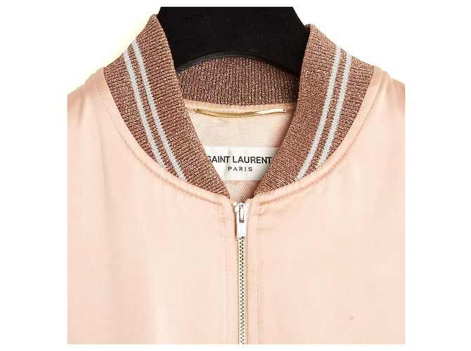 Saint Laurent Rosa Bestickte Bomberjacke Love Pink Metallisch - Ansicht 3