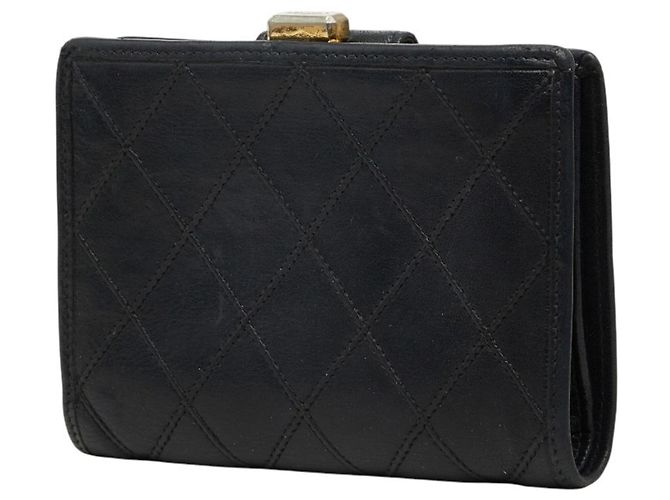 Chanel Coco Mark Bicolore Bi-fold Wallet Black - view 2