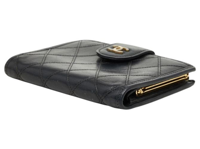 Chanel Coco Mark Bicolore Bi-fold Wallet Black - view 4