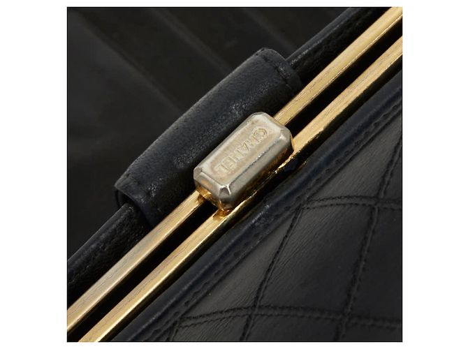 Chanel Coco Mark Bicolore Bi-fold Wallet Black - view 8
