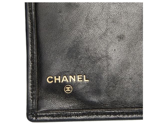 Chanel Coco Mark Bicolore Bi-fold Wallet Black - view 9