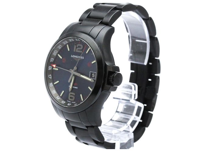 Relógio automático masculino Longines Conquest V.H.P GMT em aço - vista 2