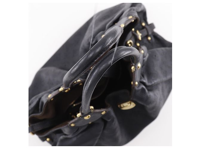Louis Vuitton L Hobo Mahina Leather Nero - vista 6