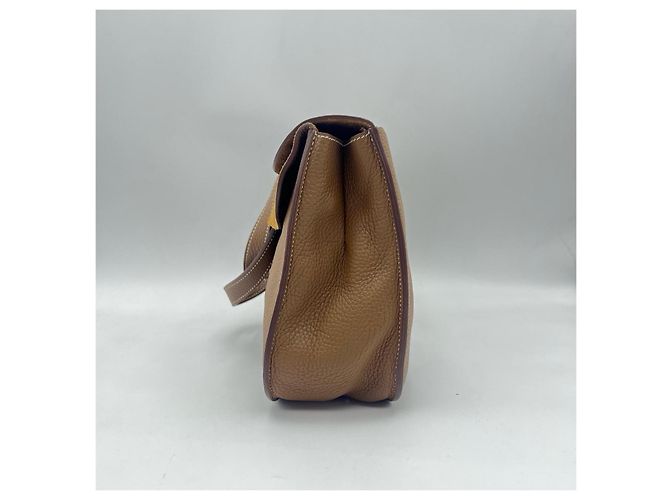 Borsa a tracolla Hermès Halzan 31 in pelle Cammello - vista 3