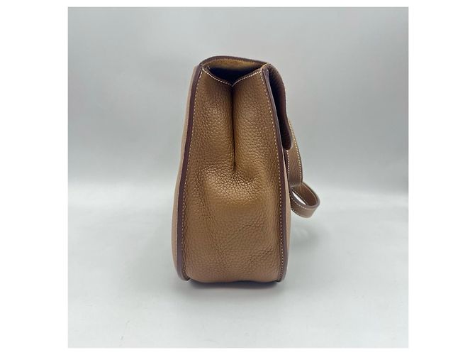 Borsa a tracolla Hermès Halzan 31 in pelle Cammello - vista 4