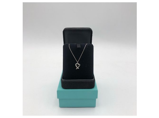 Collana con pendente Tiffany & Co. Paloma's Love Heart in oro bianco 18K e diamanti - vista 2