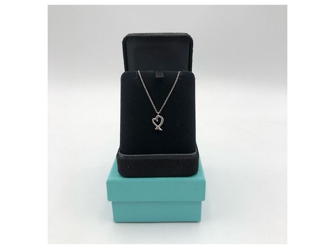Collana con pendente Tiffany & Co. Paloma's Love Heart in oro bianco 18K e diamanti - vista 5