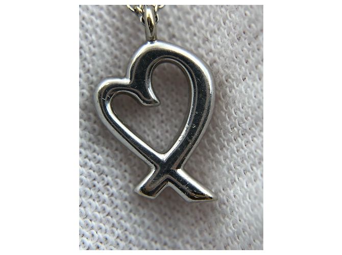 Collana con pendente Tiffany & Co. Paloma's Love Heart in oro bianco 18K e diamanti - vista 6