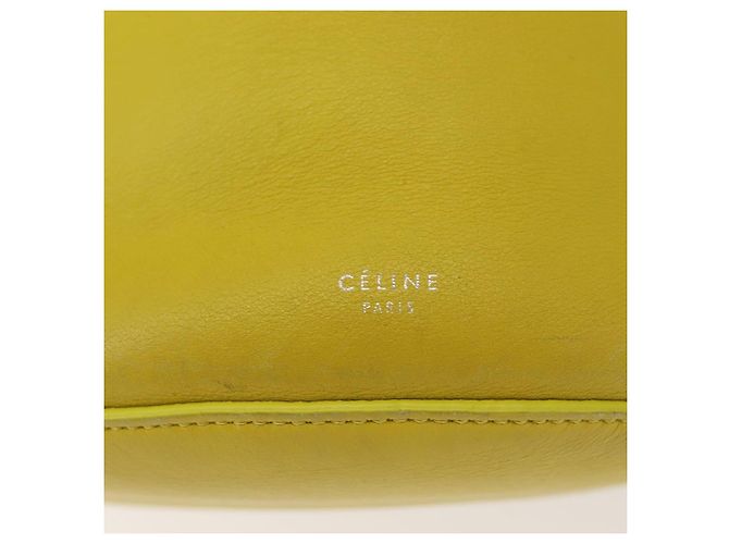 Céline Celine Long Strap Big Bag Bucket Leather Giallo - vista 6
