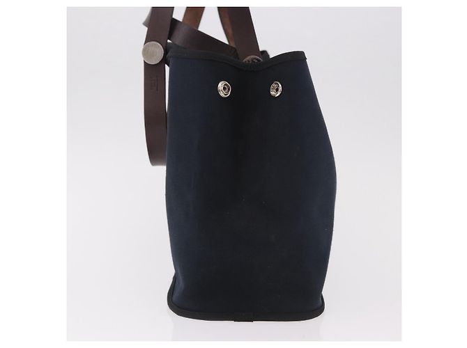 Cabag Hermès Hermes Cabas Elan Toile e Pelle 39 Nero - vista 3