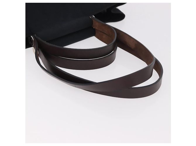 Cabag Hermès Hermes Cabas Elan Toile e Pelle 39 Nero - vista 6