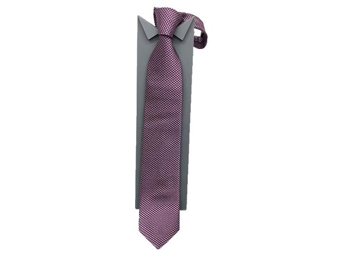 Hermès Hermes Navy and Pink Silk Cravat Navy blue - view 2