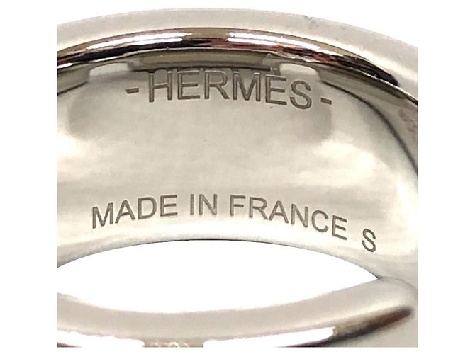 Ring Hermès Anello a fascia Olympe PM Hermes Argento Taupe - vista 3