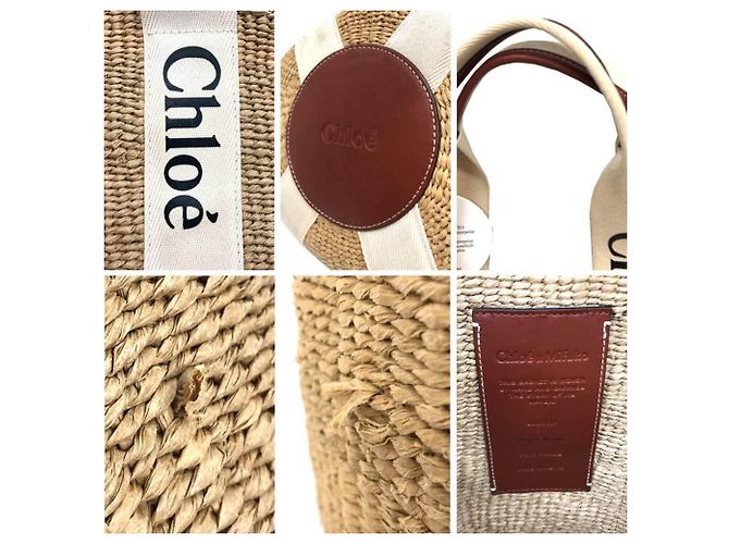 Chloé Cesto Woody Large Chloe x Mifuko Beige Crudo - vista 3