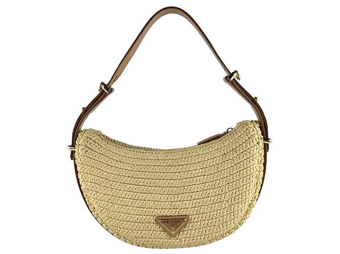 Borsa Prada in pelle marrone e viscosa - vista 3