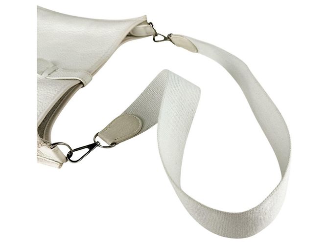 Hermès Borsa a tracolla Hermes Evelyne II GM Bianco - vista 10