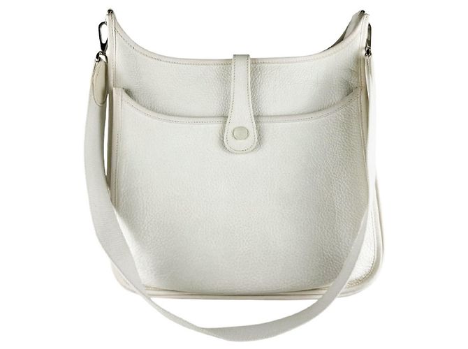 Hermès Borsa a tracolla Hermes Evelyne II GM Bianco - vista 3