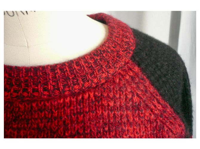 Soeur SŒUR Suéter de lana fina rojo TALLA L Negro Roja - vista 6